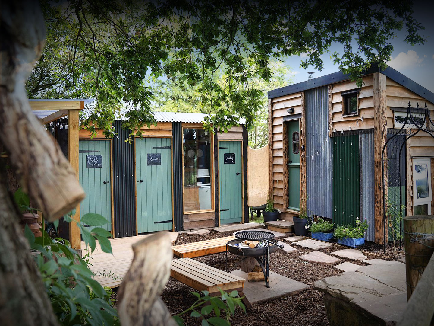 The Cider Shack, fire pit and utility block