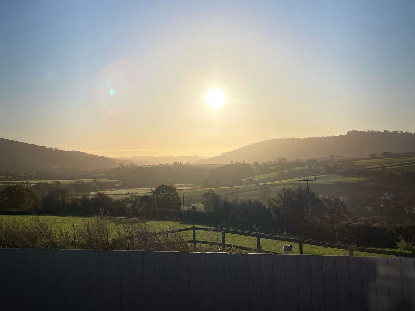 Sunrise viewed from Yarlington Dairy